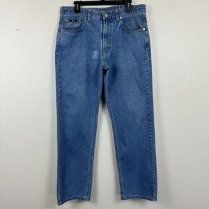 Men’s Hugo Boss Black Label Alabama Denim Blue Jeans Straight Cotton 36/32